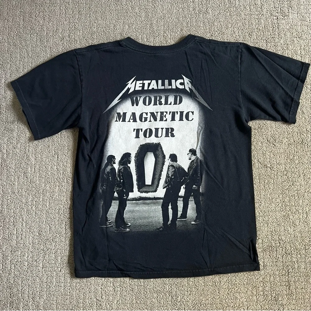 VTG Metallica Death Magnetic World Tour T Shirt Men’s Sz M Black Double Sided - Picture 8 of 10